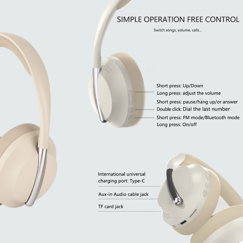 Suspension-Rod Noise Cancelling Bluetooth Headphones