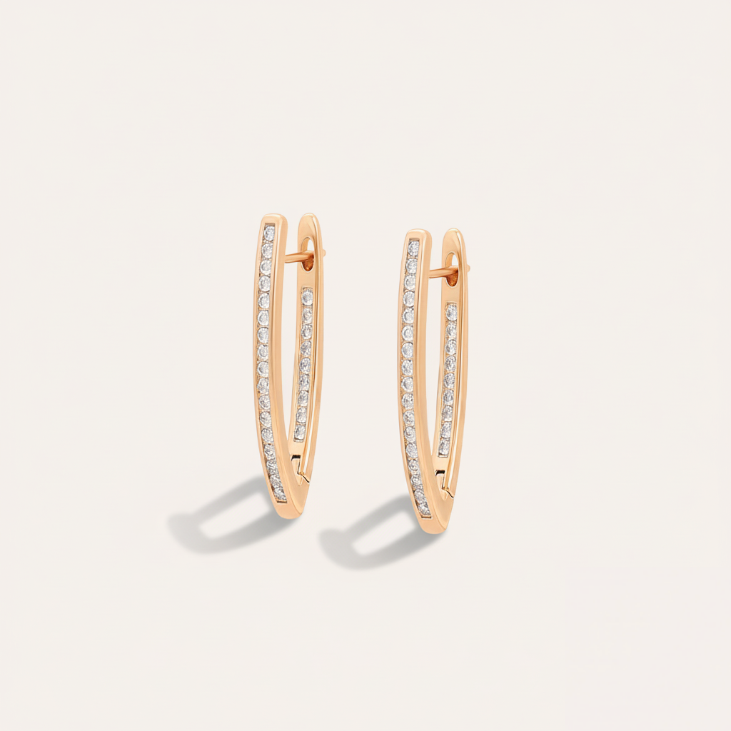 18K Twin-Line Zircon Hoops