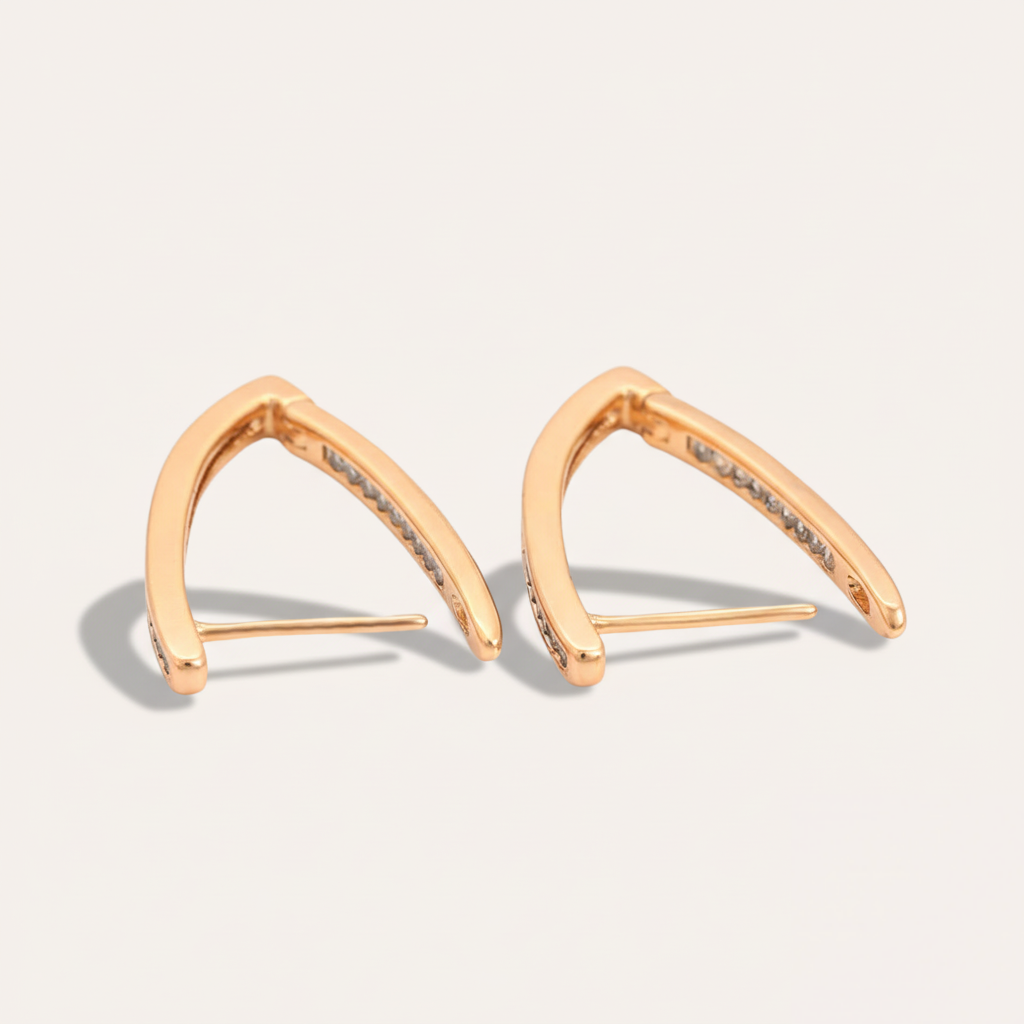 18K Twin-Line Zircon Hoops