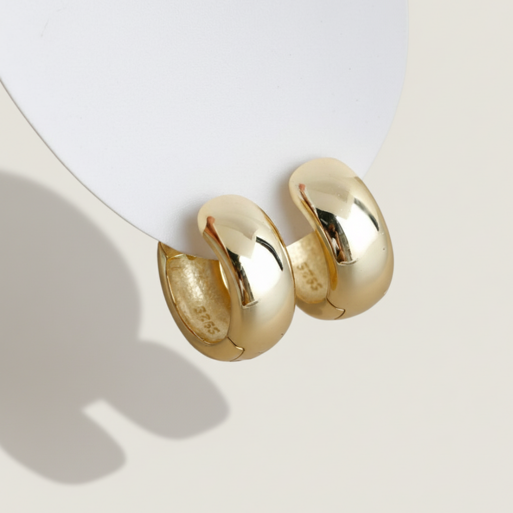 18K Sculpted Dome Hoops