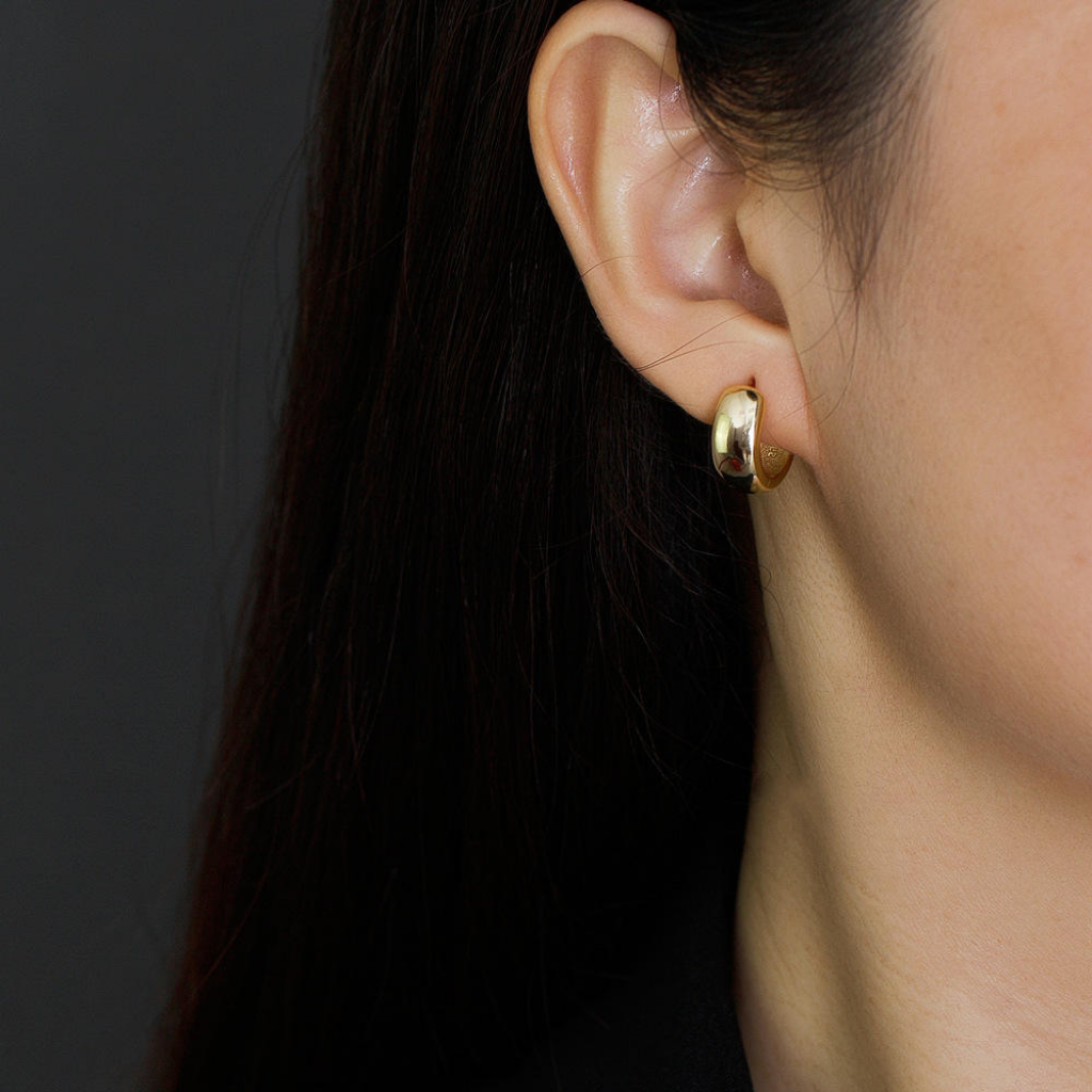 18K Sculpted Dome Hoops