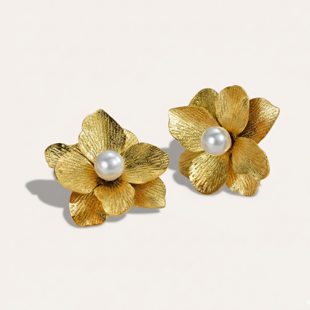 18K Golden Petal Earrings
