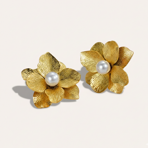18K Golden Petal Earrings