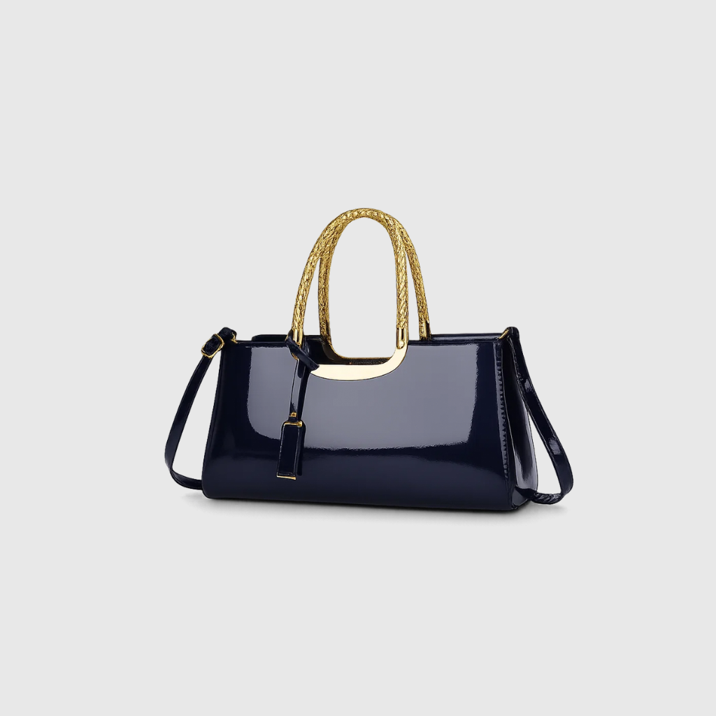 Midnight Blue Glossy Satchel