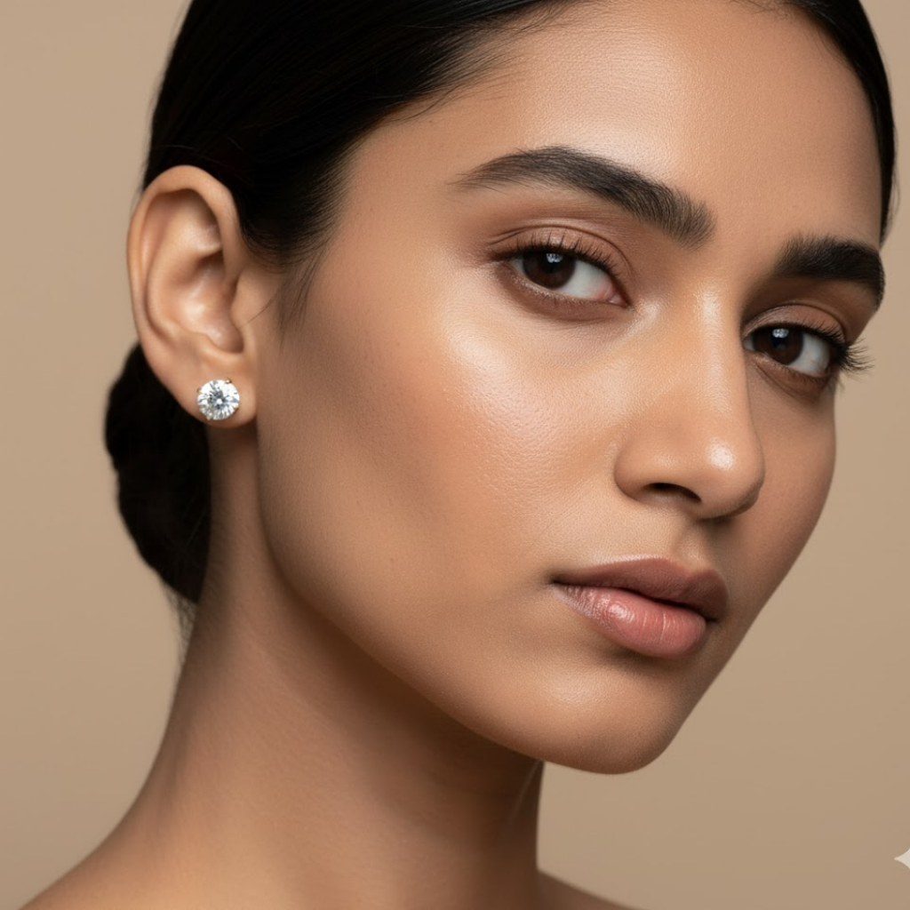 18K Zircon Studded Earrings