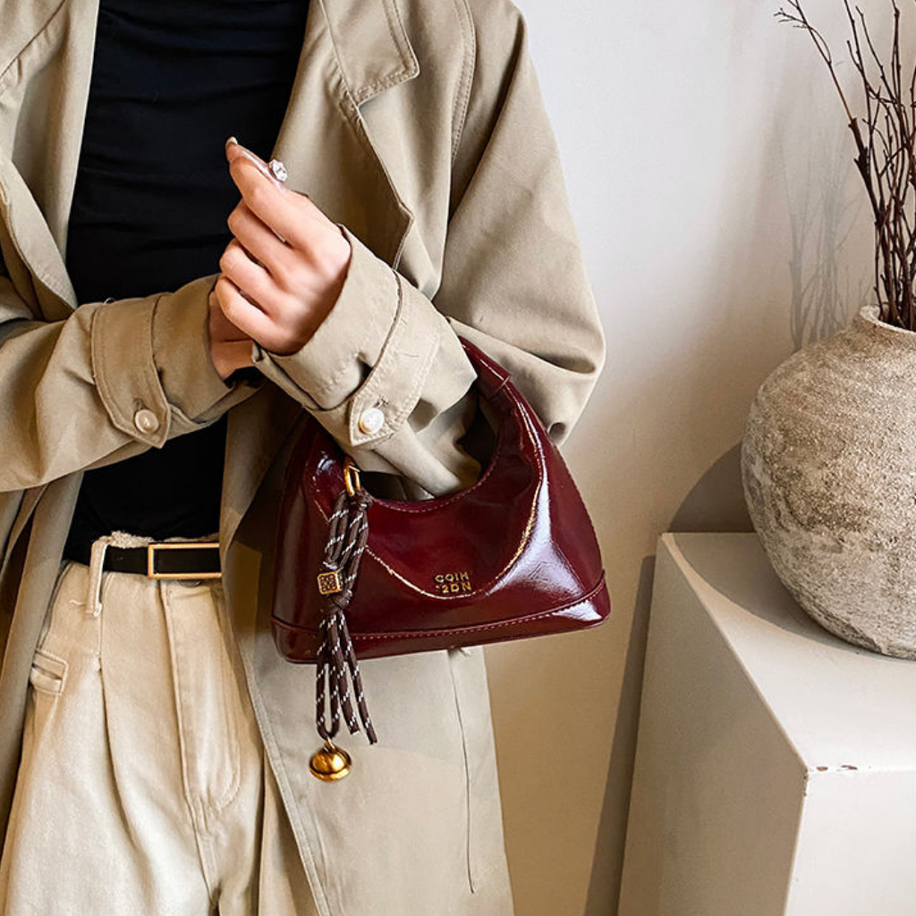 Maroon Mini Crescent Bag