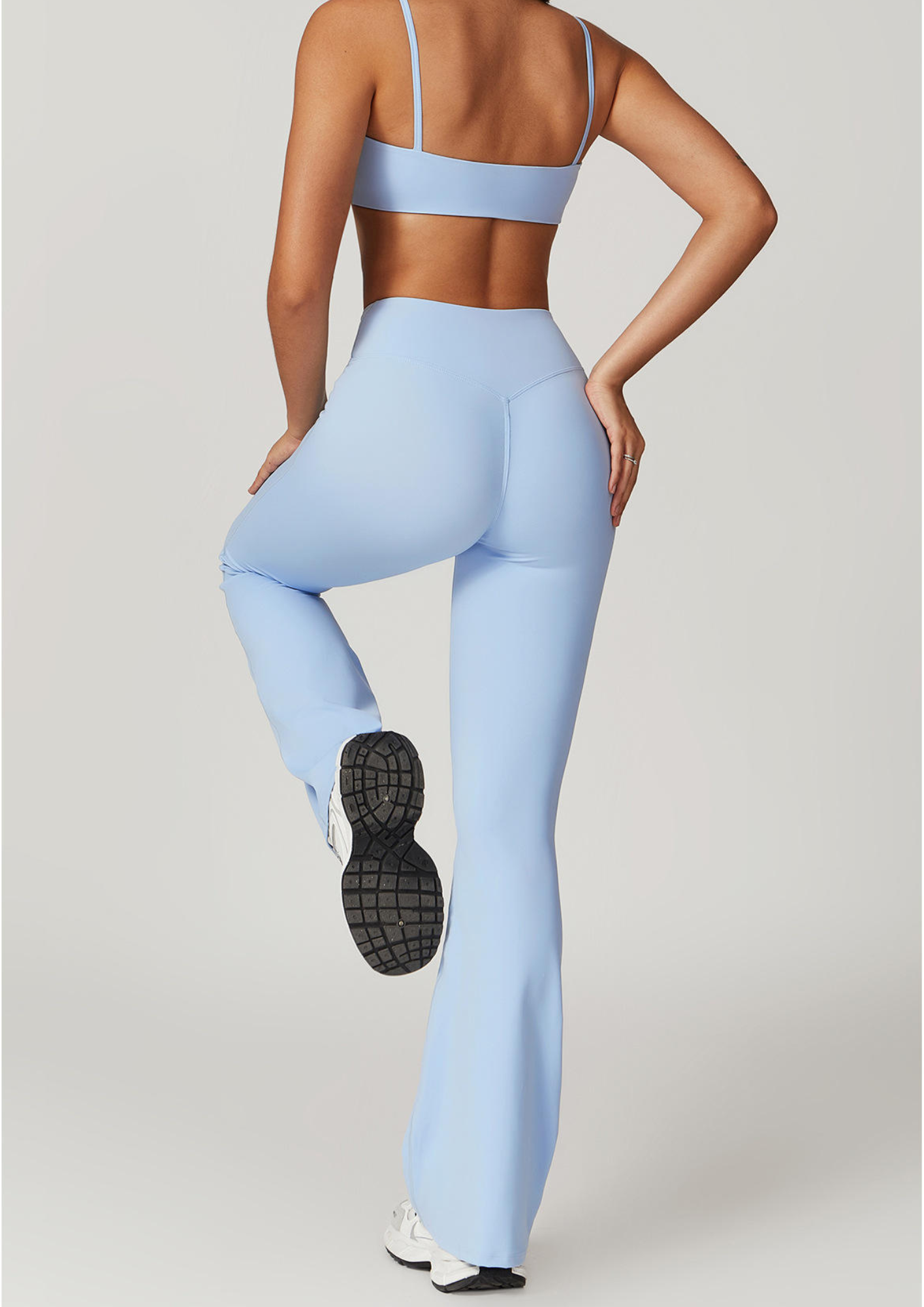 Sky Blue Flare Leggings by Sculpt