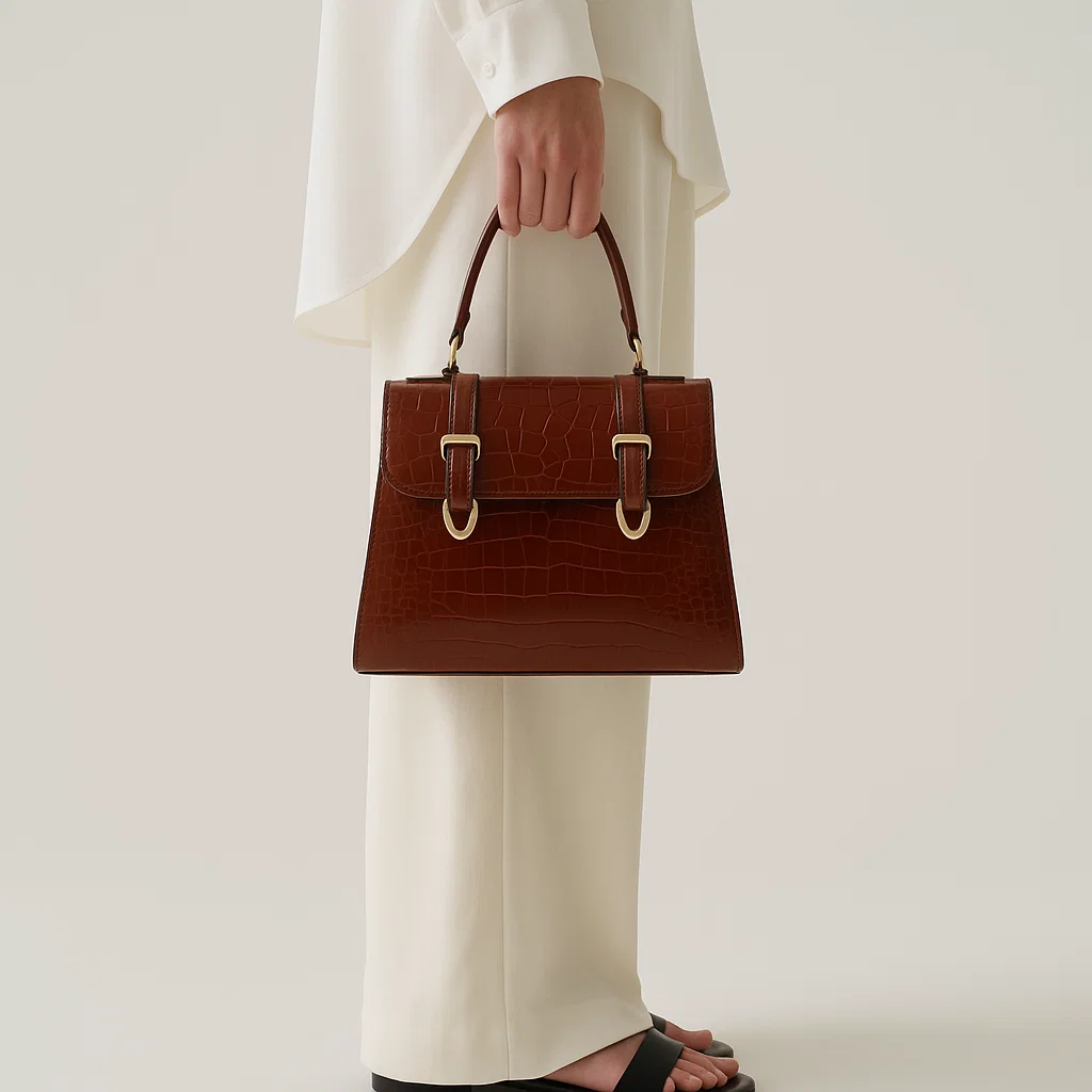 Vegan Leather Florence Buckle Satchel