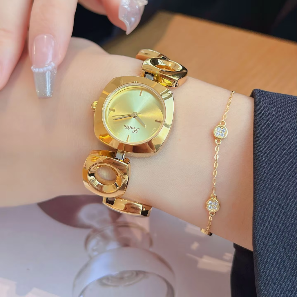 Hooped Gold Quartz Watch