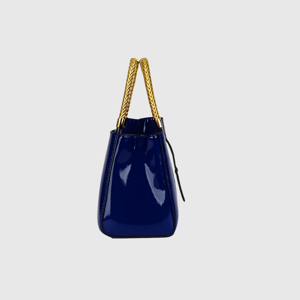 Midnight Blue Glossy Satchel